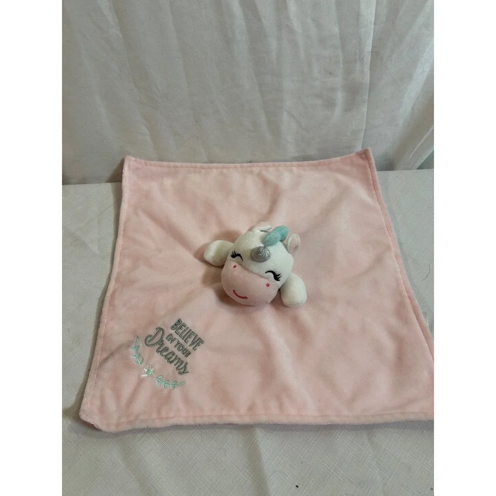 Baby Starters Unicorn Security Blanket OS Pink Believe In Your Dreams Kids